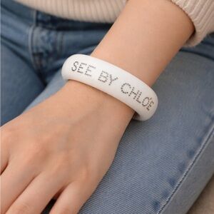 See by Chloé White Bangle Bracelet👝